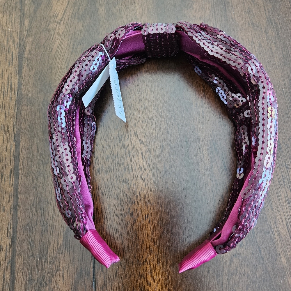 J.Crew Sequin Wrap Headband, Purple - Picture 2 of 3